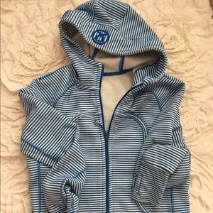 Lululemon blue striped scuba hoodie. Size 8